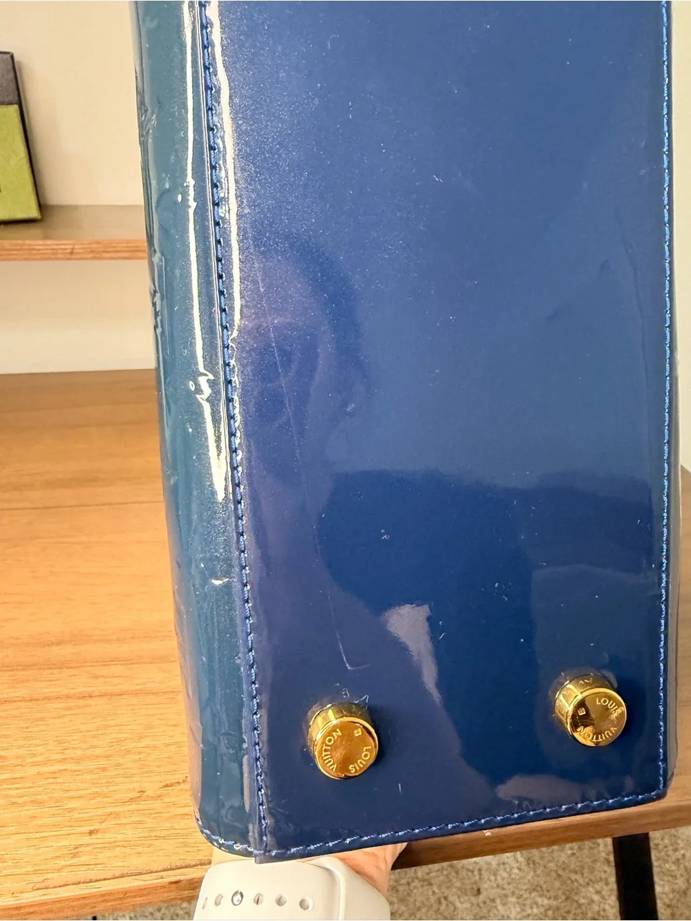 Authentic Louis Vuitton Navy Vernis Brea